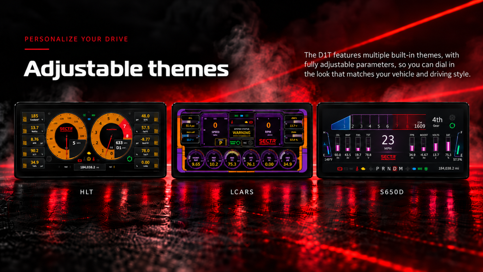 Adjustable themes: HLT, LCARS and S650D